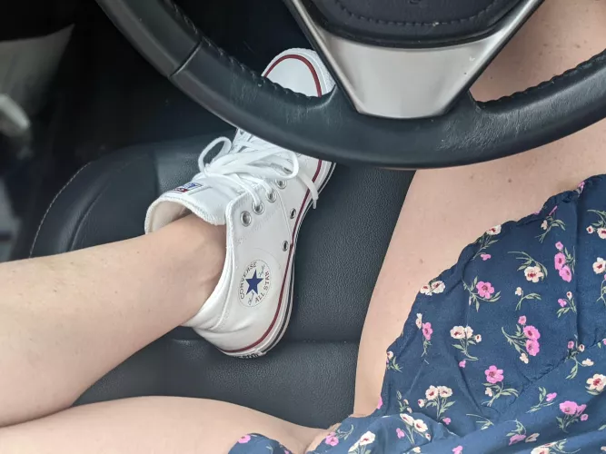 For some reason I always drive with one foot up like this 😜