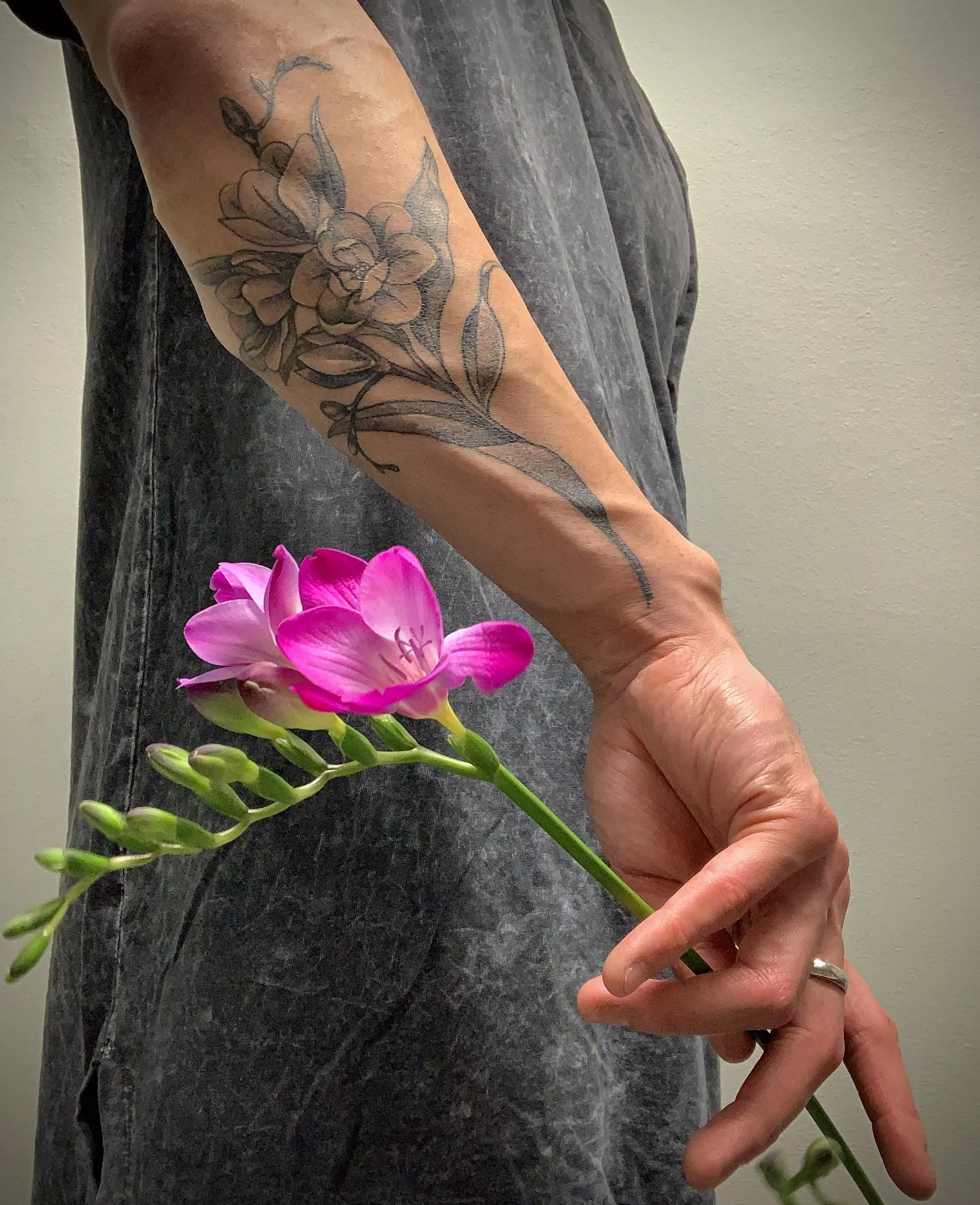 Freesia in-hand, and on forearm🌸