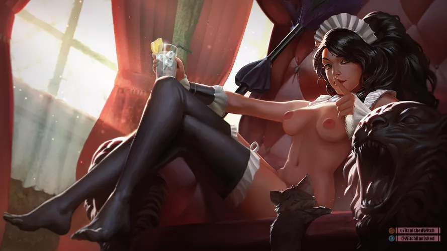 French Maid Nidalee splash art edit (BanishedWitch)