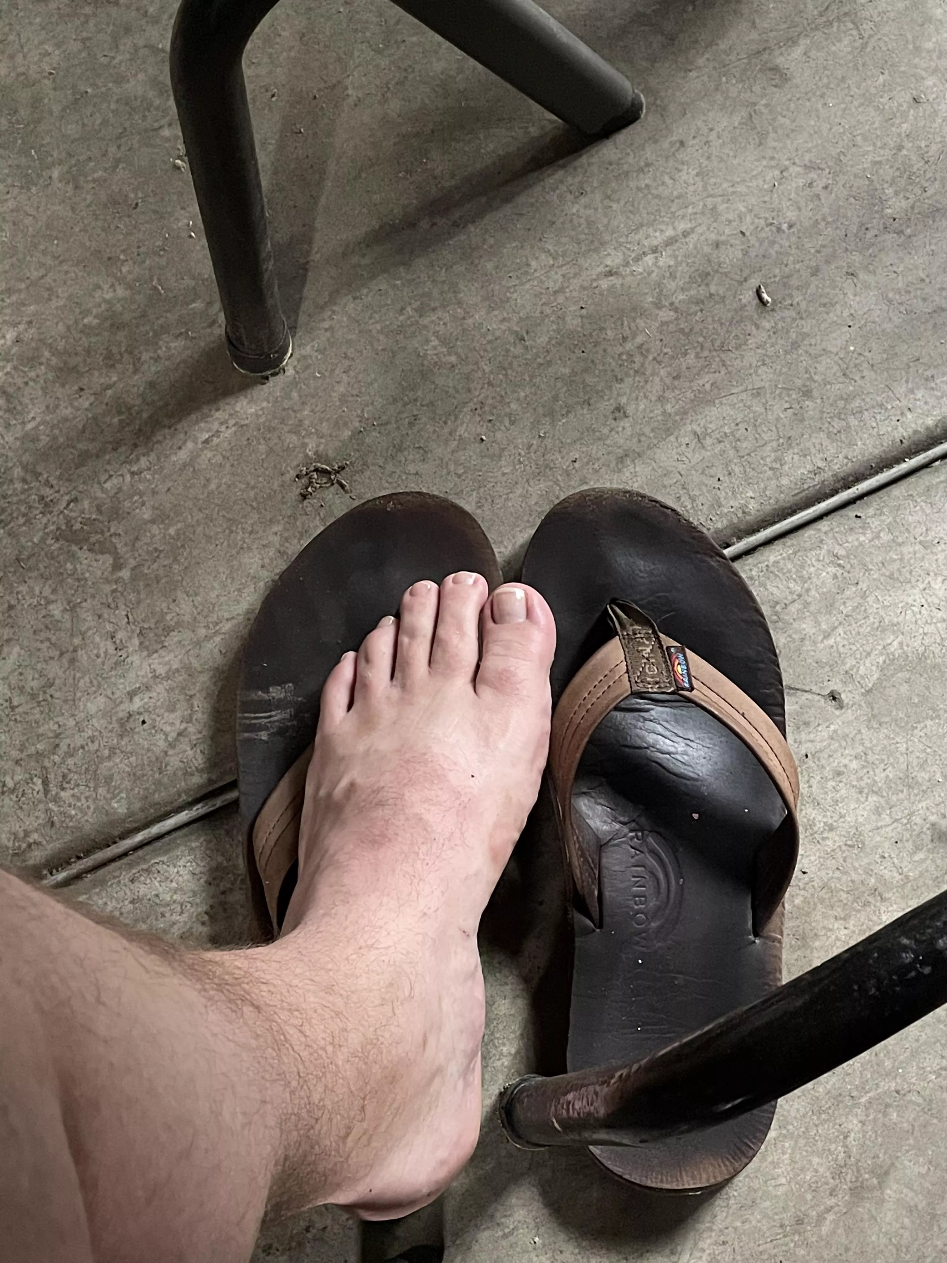 Fresh pedi on the rainbows