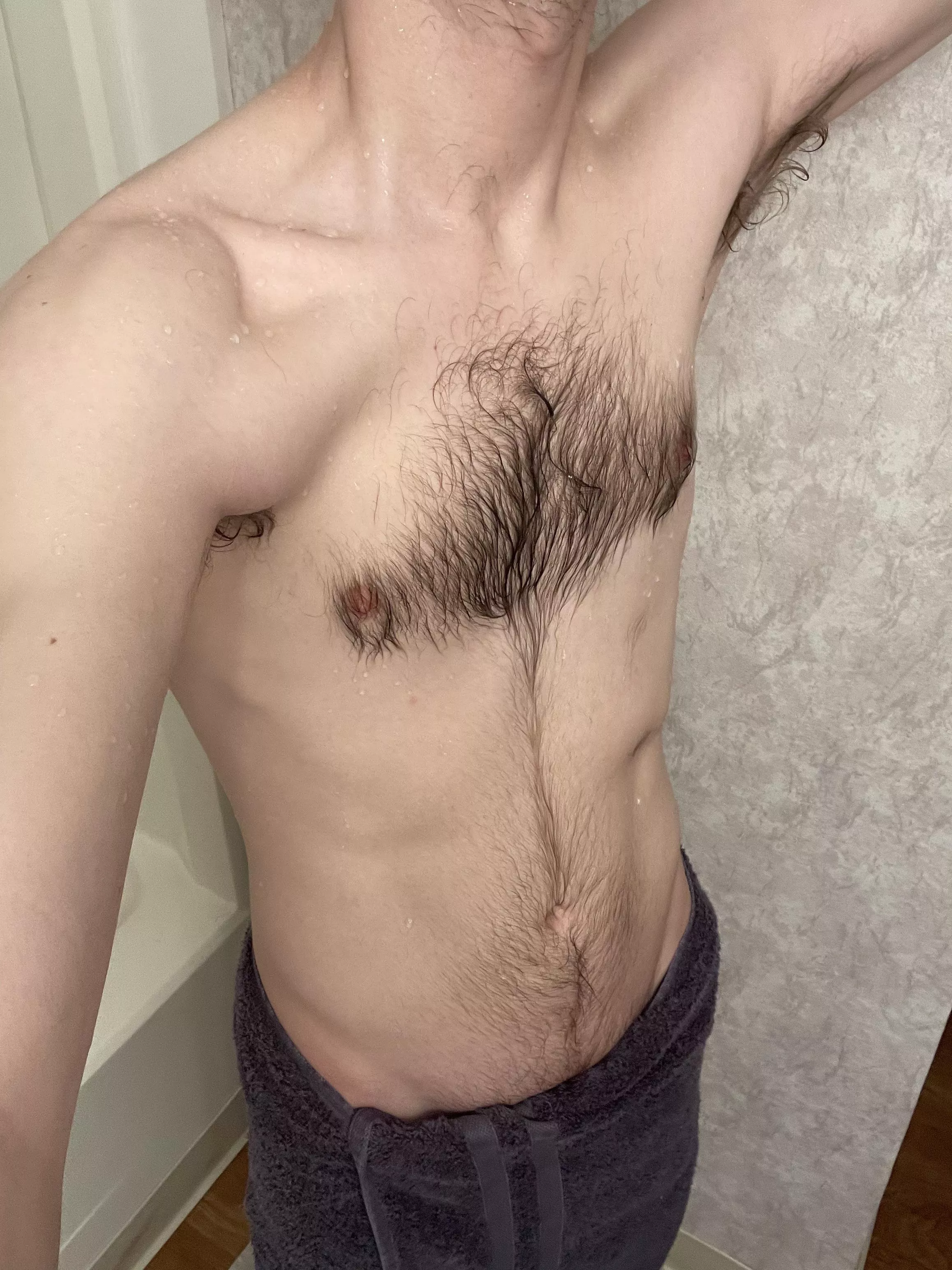 Freshly showered, feelin good.