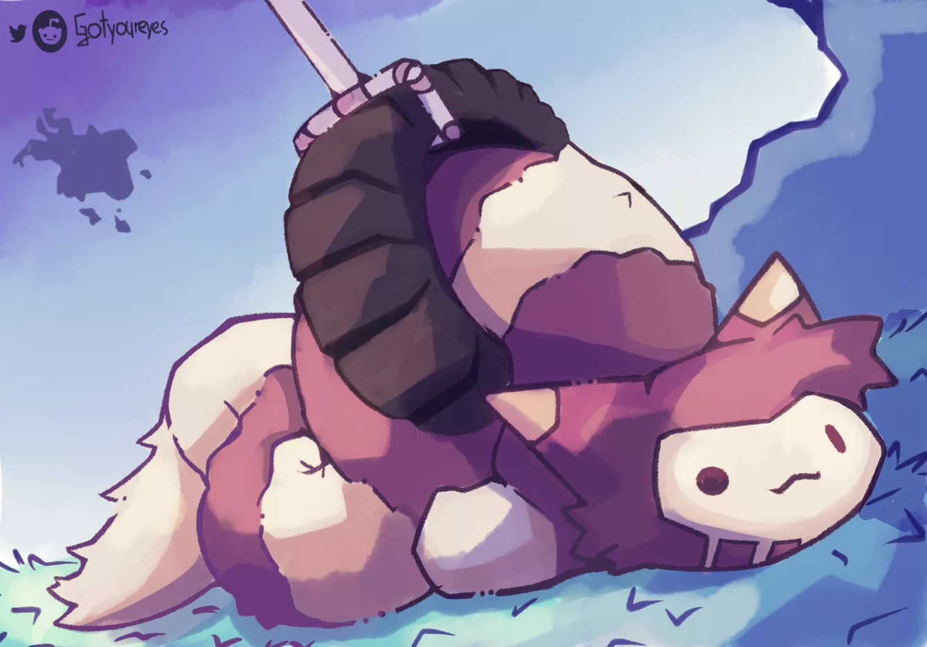 Furret on a swing! (art by me!)