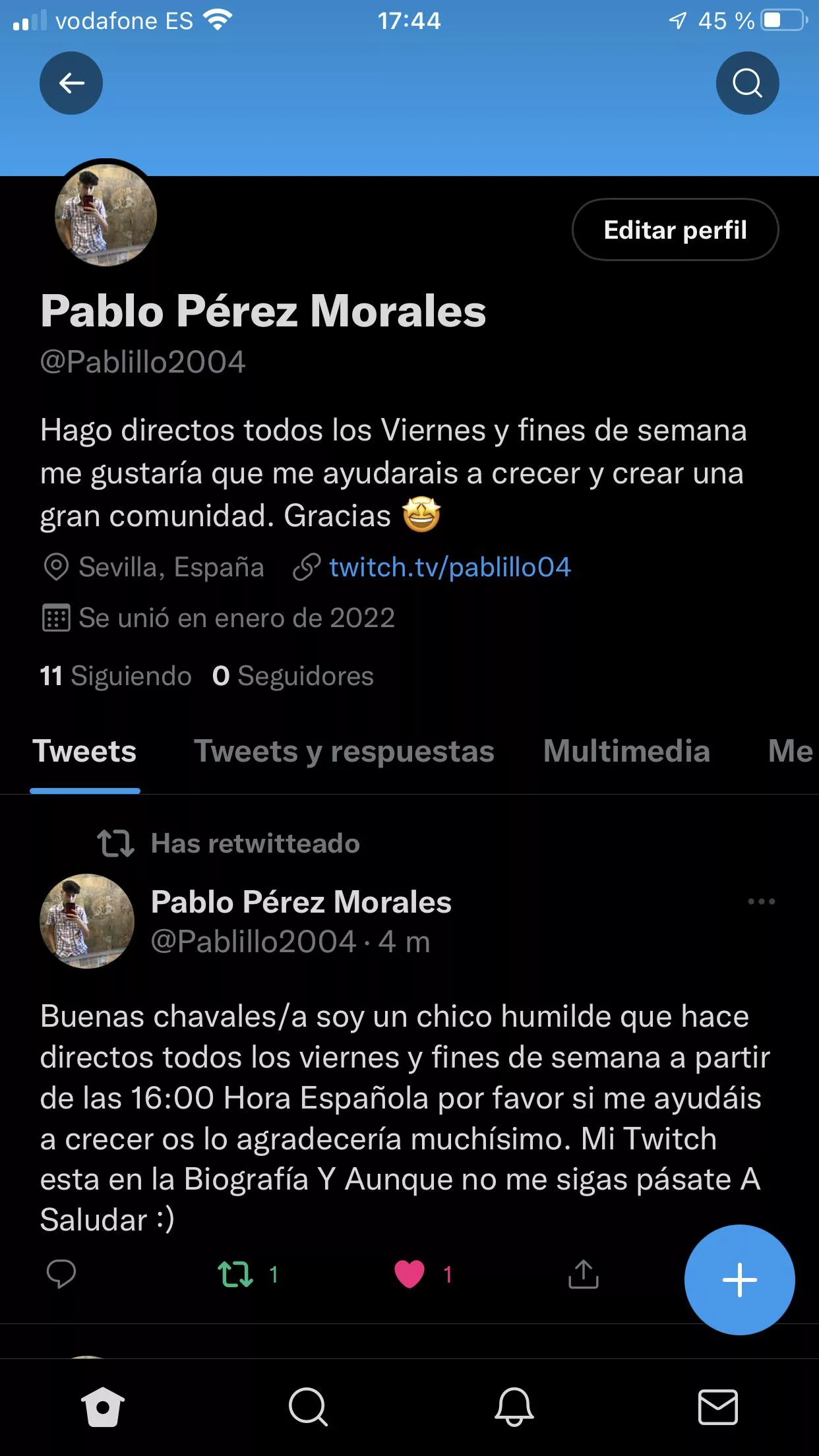 Gente hago directos todos los viernes y fines de semana me gustaría crear una gran y bonita comunidad por favor ayudadme GRACIAS