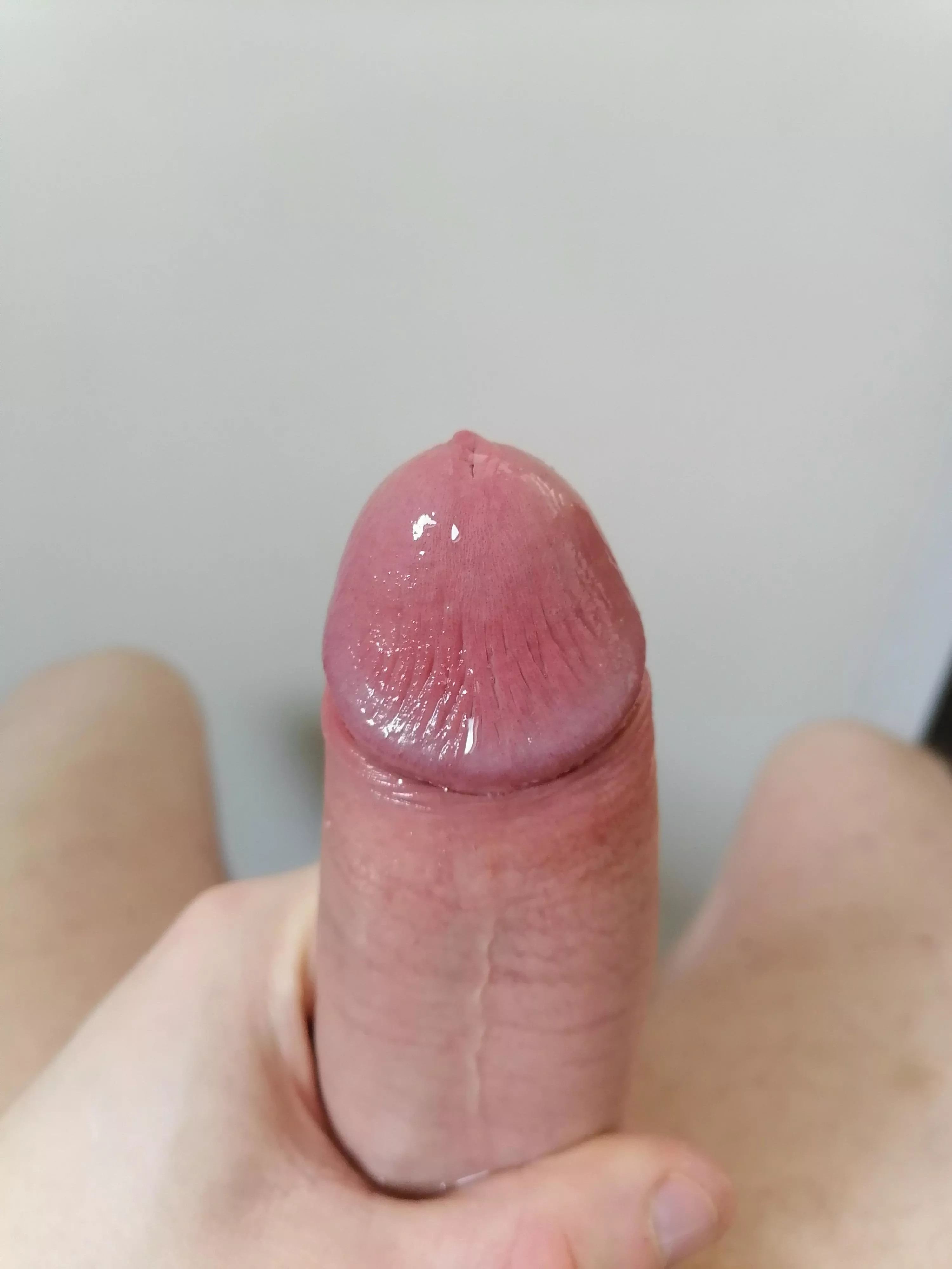 Glistening from a full day of edging