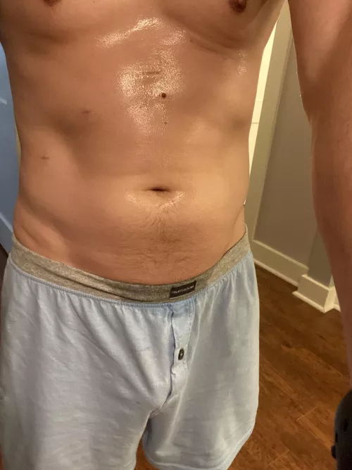 Glistening with sweat!!! 😅