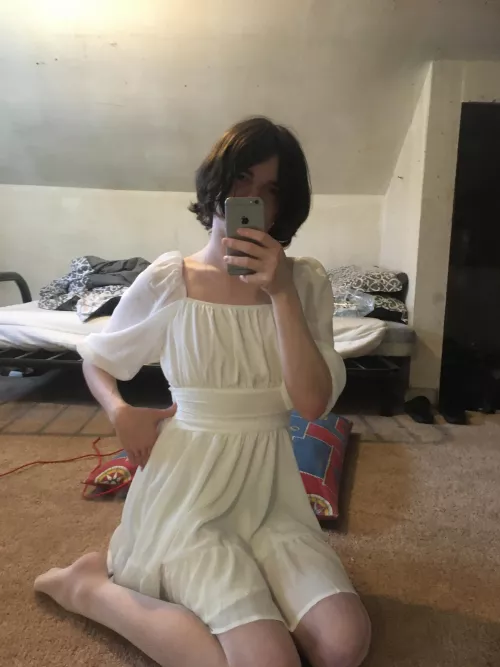 Got my first fem clothes, it’s a nice dress but a little big so I have to get a different size but I still love it.