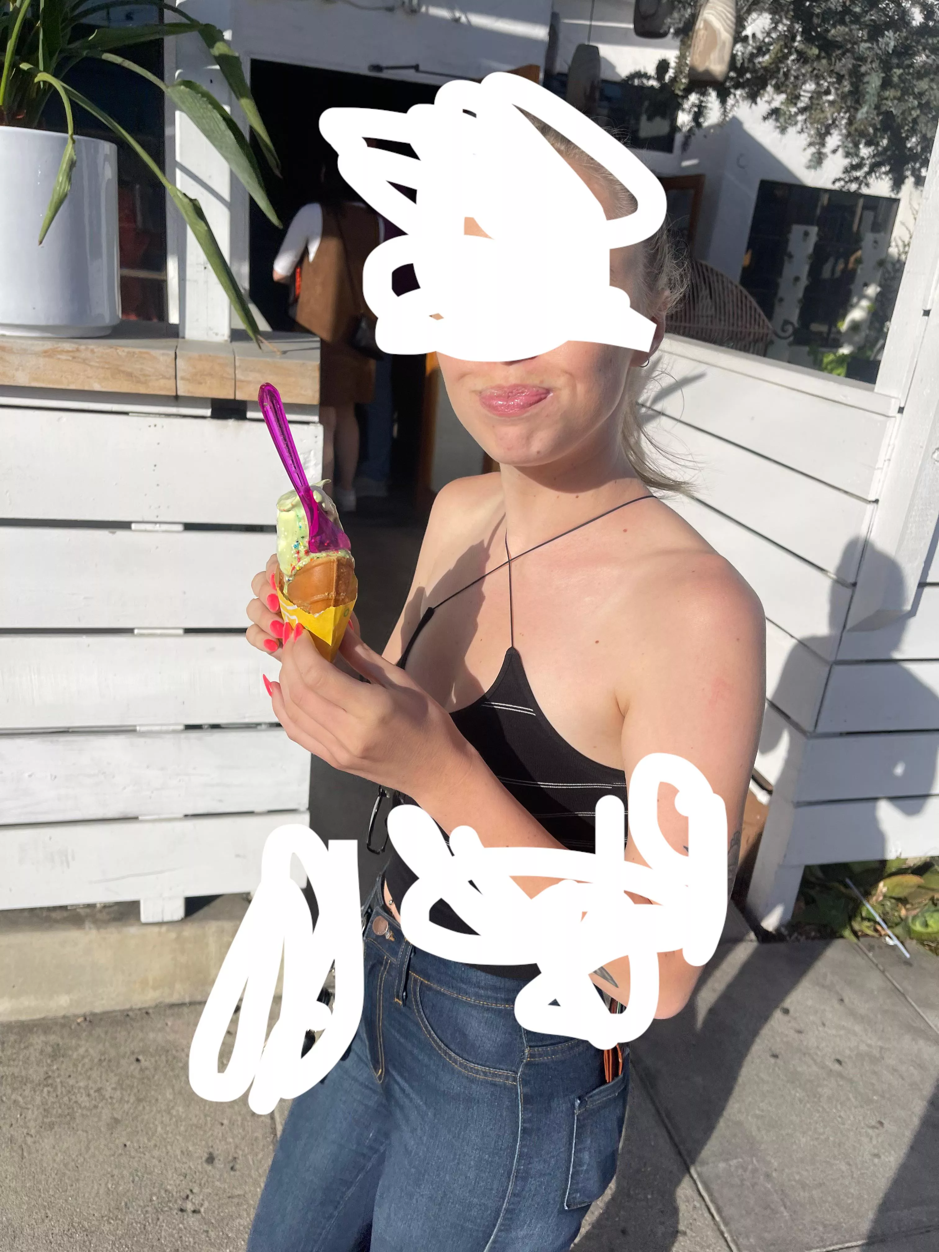 Got my girl some ice cream now she’s going to suck the life out of me. You can hit me up on Telegram but only if you have a super hot significant other with some crazy sexy contact Gramn4140