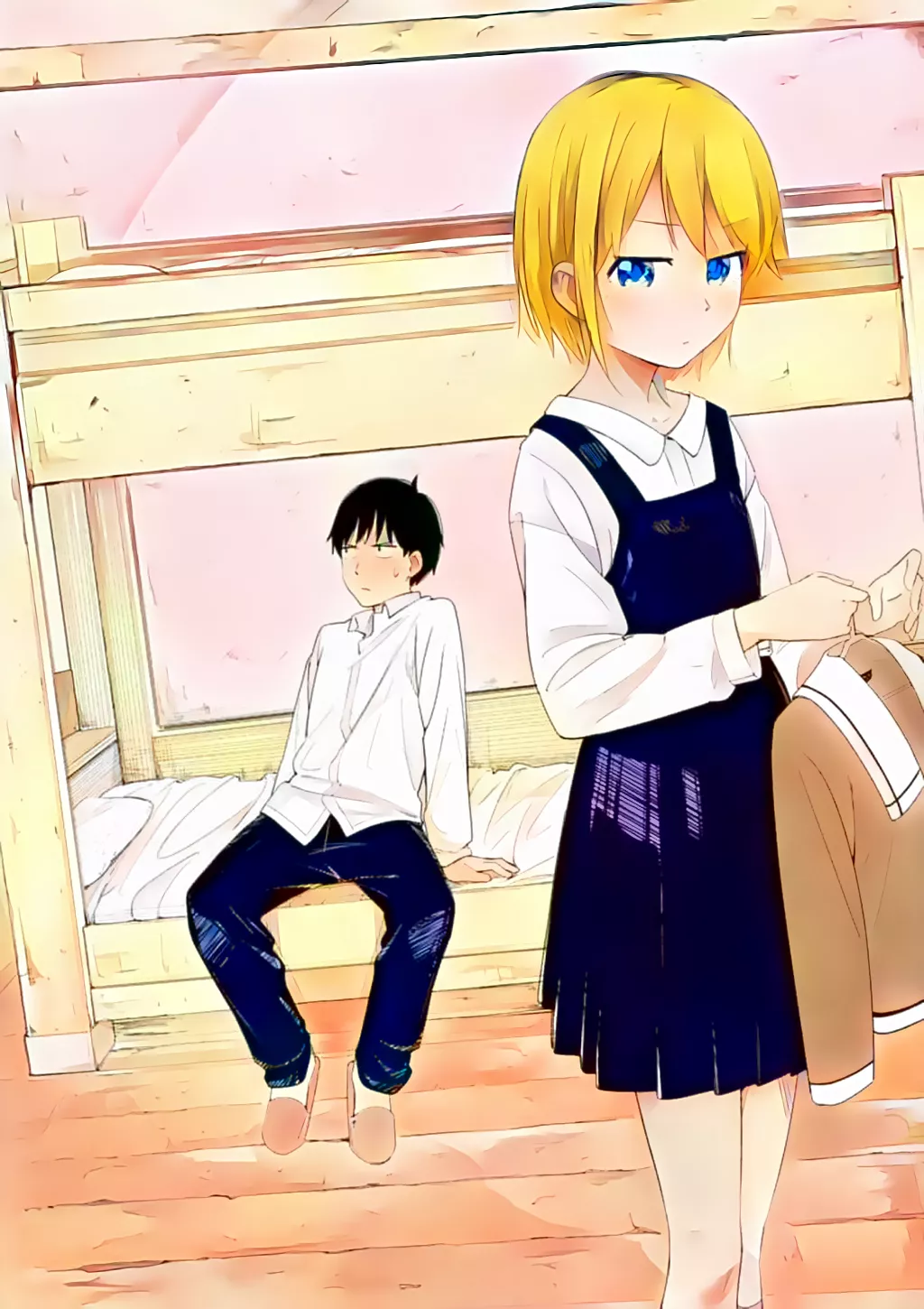 Grumpy roommates 😑 Kobinata Shin from manga Trap Heroine (Kohinata Makoto from Torappu Hiroin) AI colorized