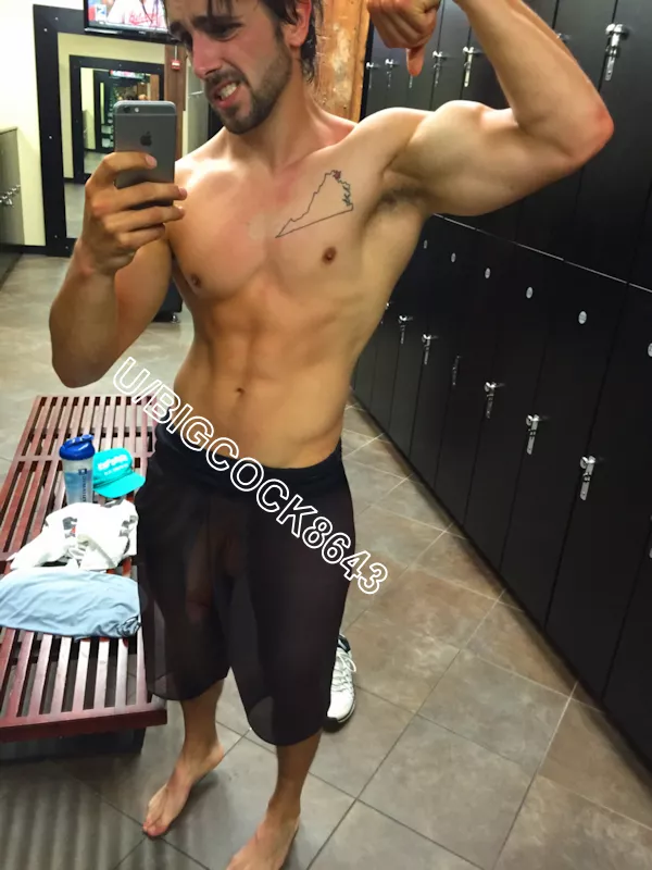 gym owner likes me & told me that my cock could show as plainly as I dared, so long as I actually had shorts on. welp! when he saw these shorts on me a lil while ago he chuckled. tons of stares today.