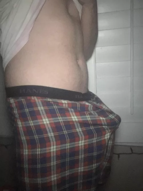 Having fun in my uncle’s boxers 😈