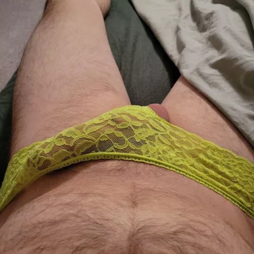 Her panties make me so horny. I wish I had someone else in panties to play with.