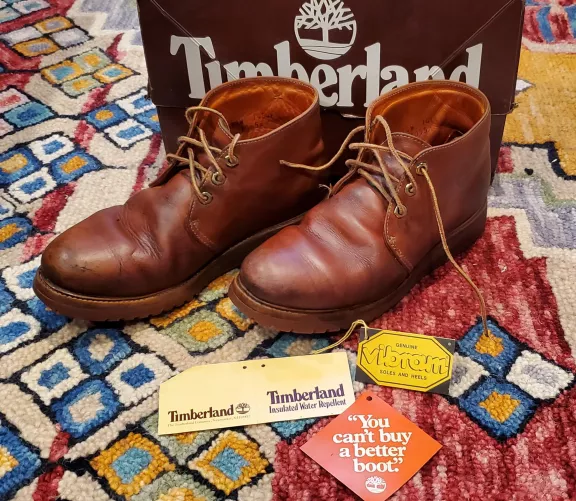 Heres something you dont see every day. A pair of Timberlands from 1979. With original box!