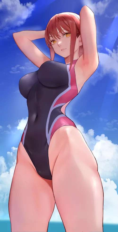 Highleg Swimsuit Makima (Sawatari Kazuma) [Chainsaw Man]