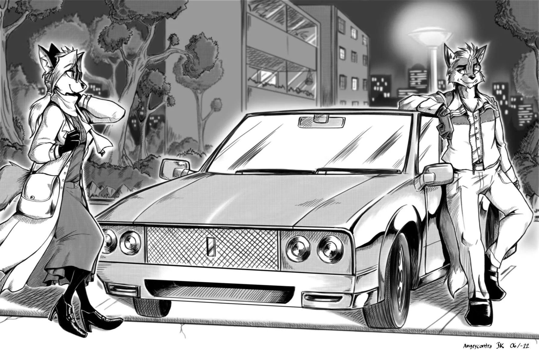 Hitman Date (B&W art by me)