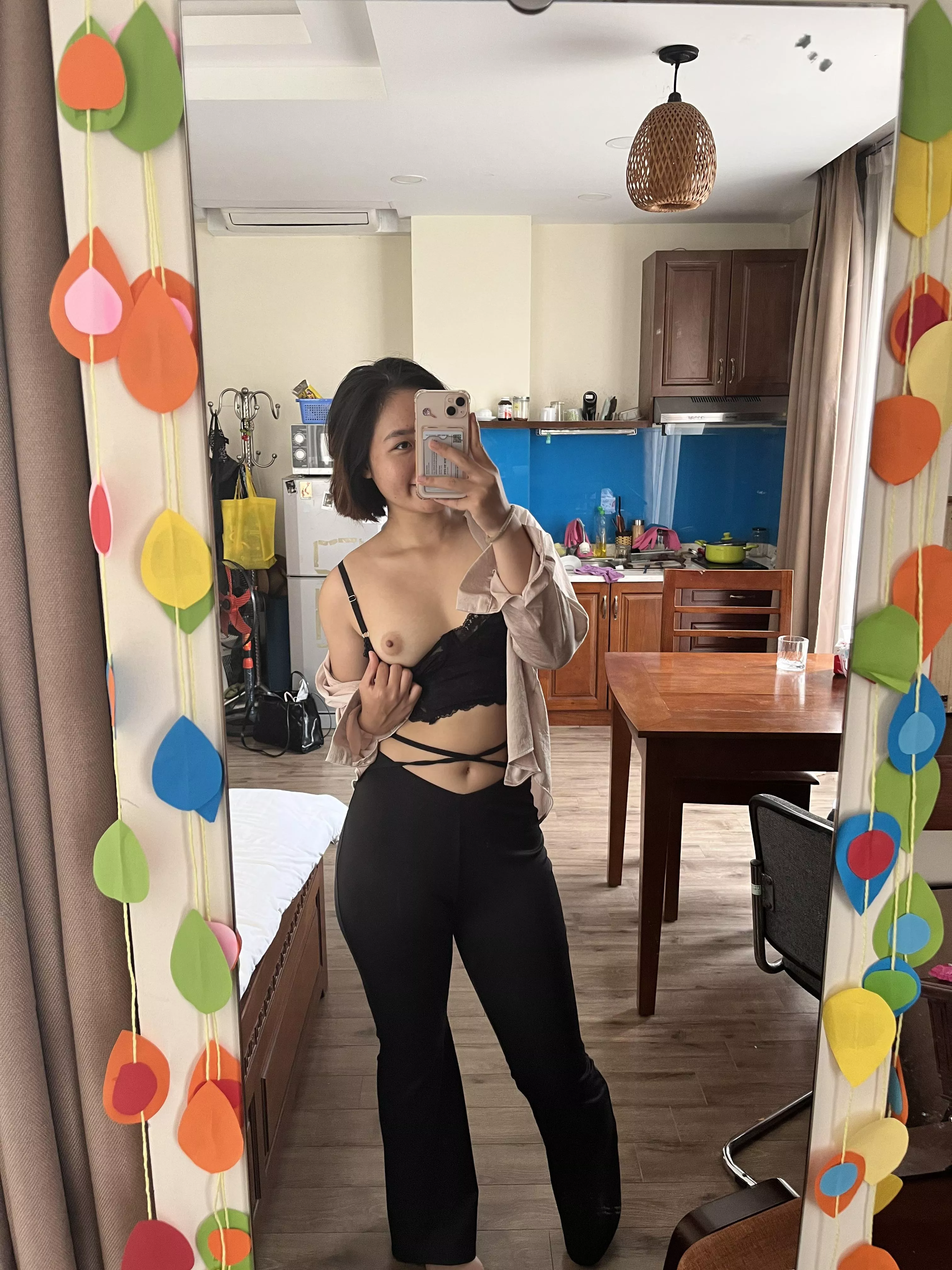 hope a peek of my tits and my smile can make your day 🥰 hope a peek of my tits and my smile can make your day 🥰