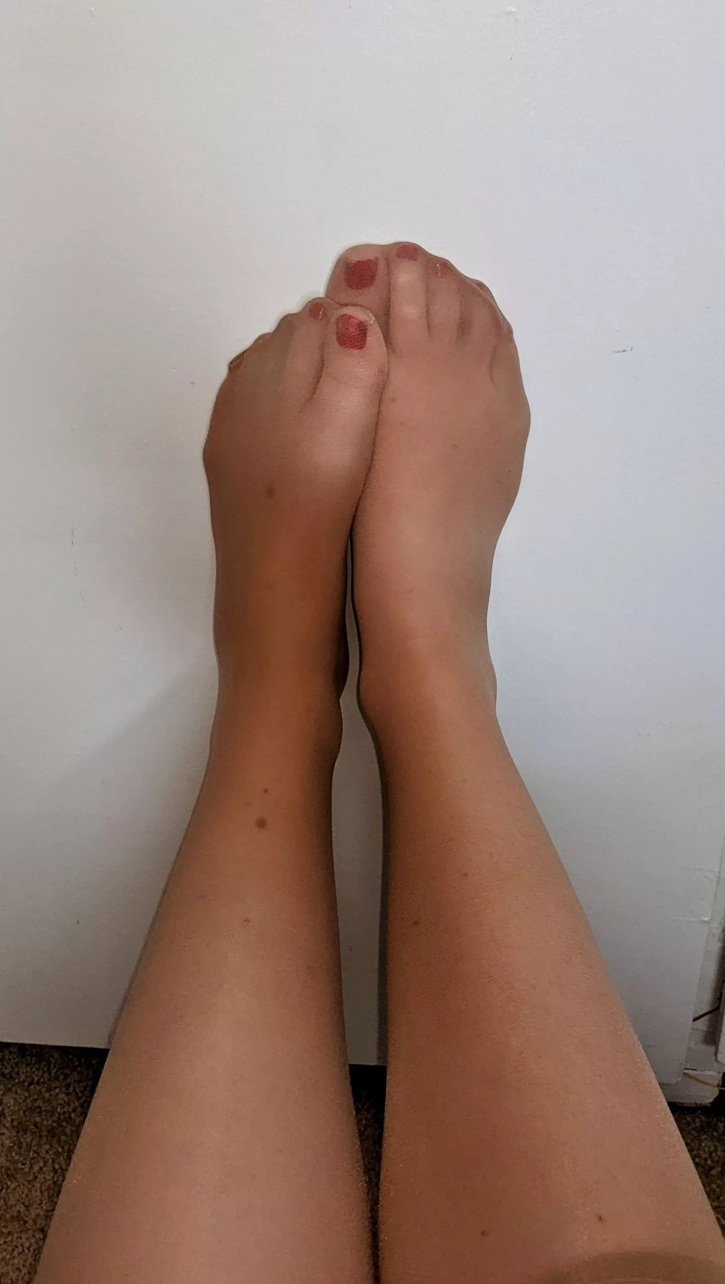 I always like how my toe nail colors peek through tights