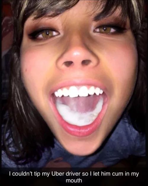 I couldn’t tip my Uber driver so I let him cum in my mouth