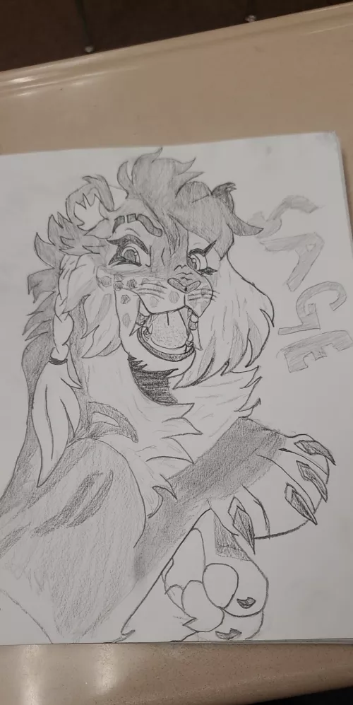 I decided I'd try my FIRST furry drawing for my gf (this is her OC please don't copy it)