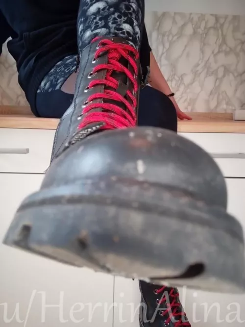 i don't care how dirty my boots are. you will clean them.