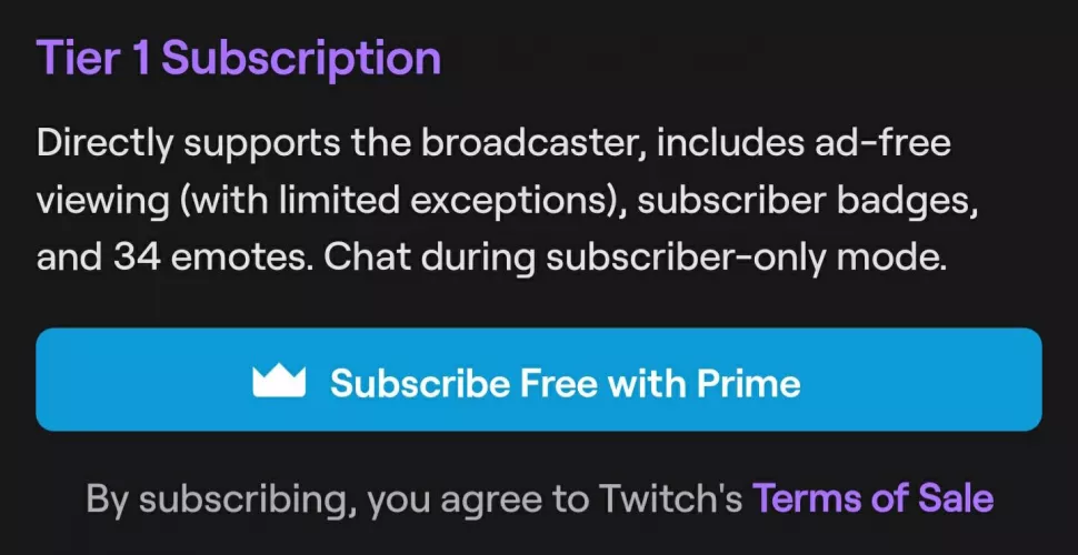 I don't have the option to purchase a subsciption without prime. i'm on mobile, and I have recently removed an account that the current payment methods belonged to.