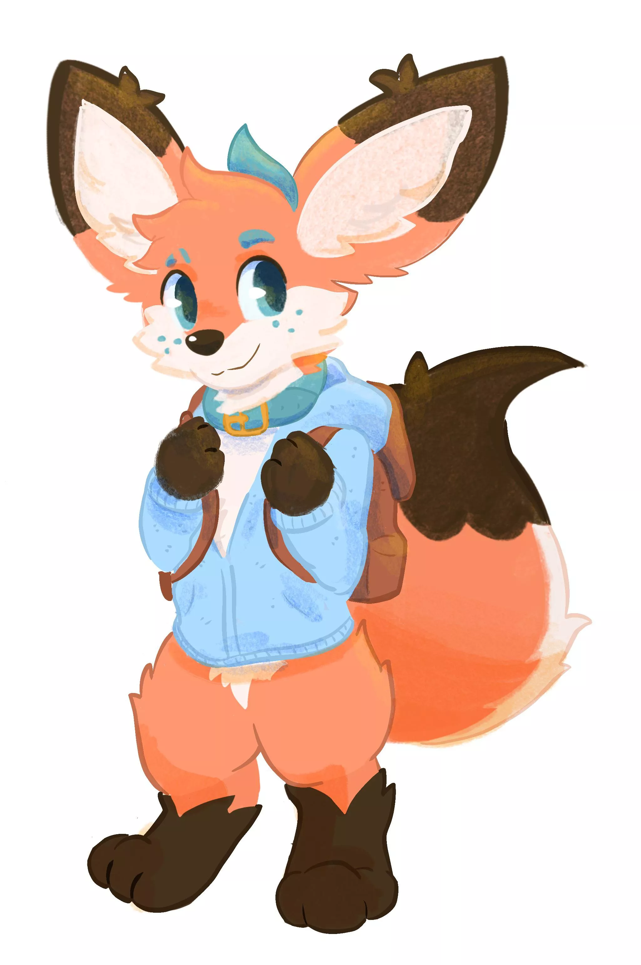 I drew my sona for some practice with new brushes! :3 (@shen_tokki on Twitter)