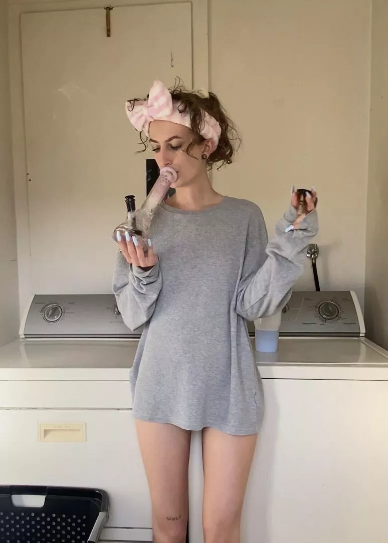 I have to al least be half naked to do chores :) and stoned, of course