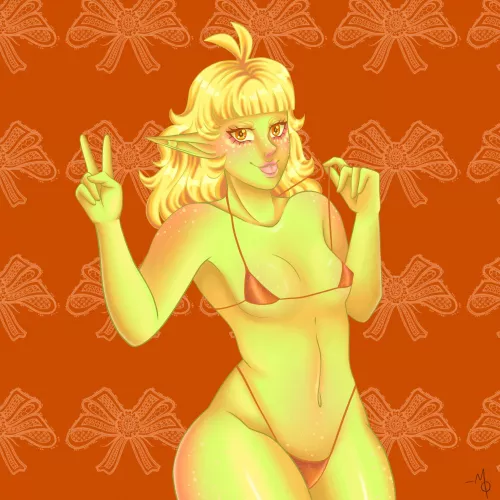 I heard that some folks on this sub are sort of becoming fans of my wood elf, Able, from my partner’s drawings of her. So here she is ❤️