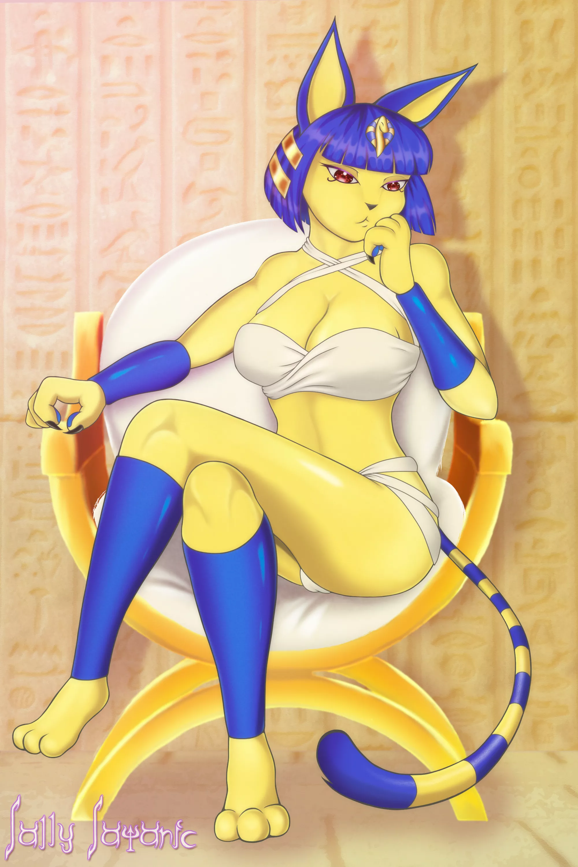 I know the meme is old. But here's Ankha (Art by me) [Q]
