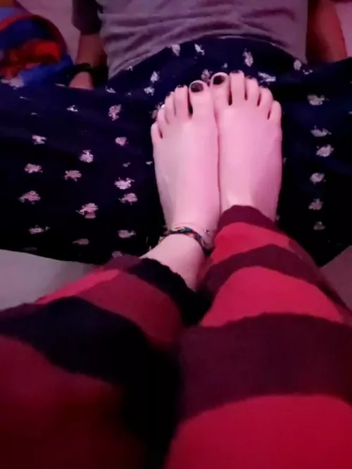 I love feeling his balls turn to mush under my feet 😈😈