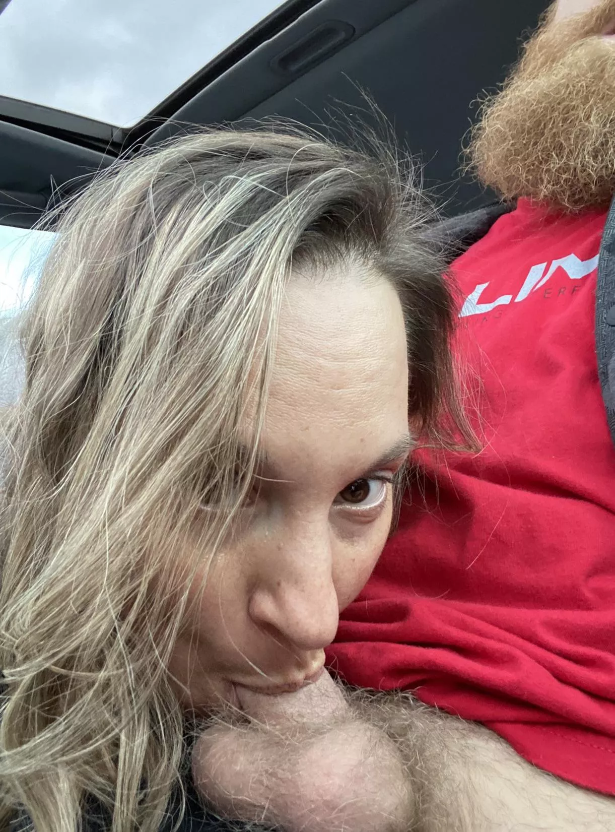 I love giving my husband a blowjobs in the parking lot. Wondering how many people saw us? 😈