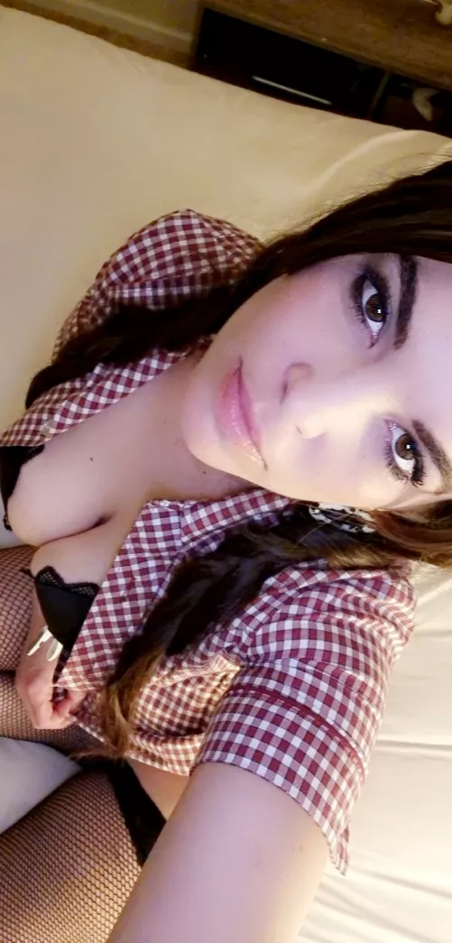 I may be 41 now but I still fit in my highschool uniform....almost