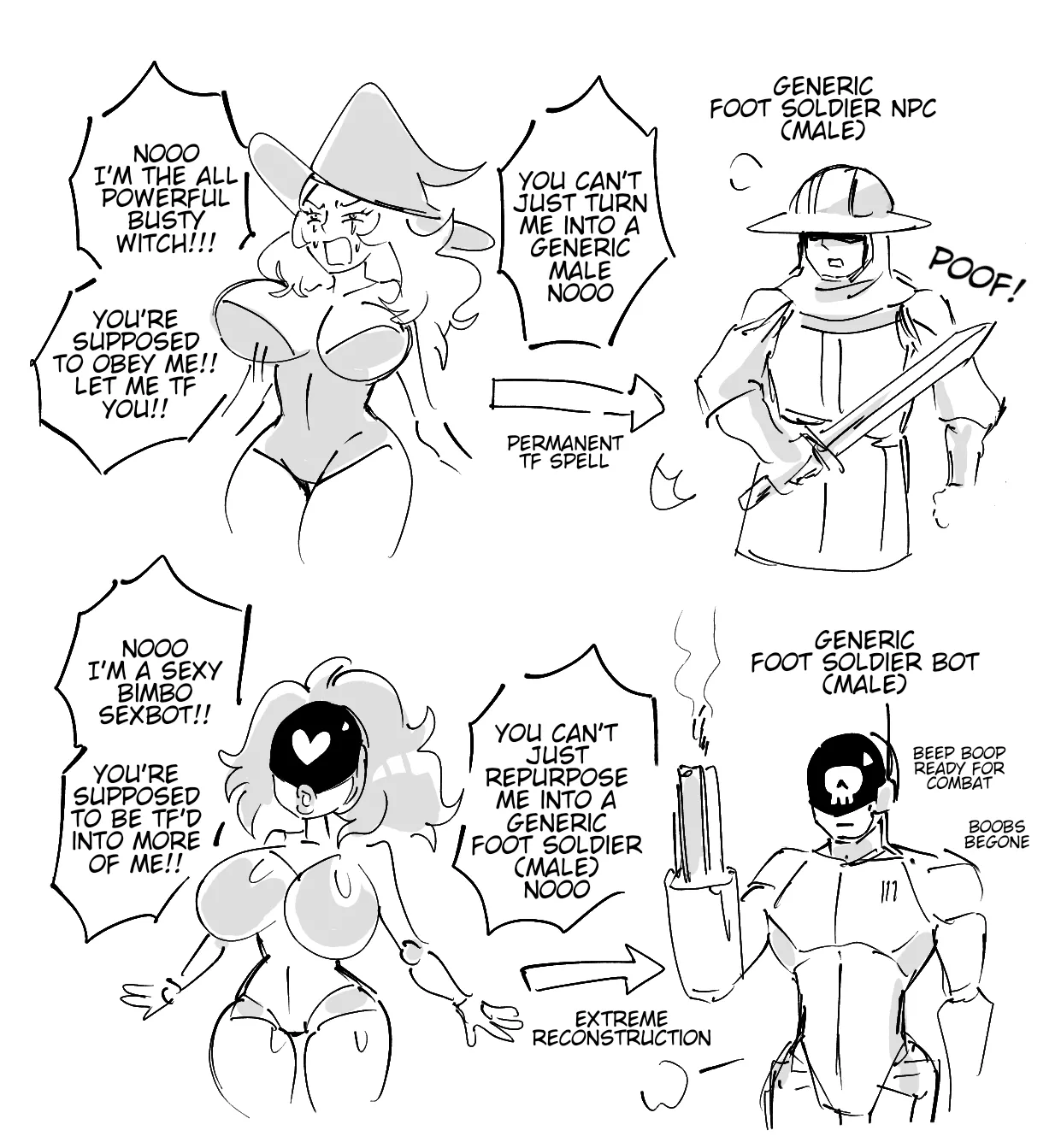 I sketched my favorite TF genre (FtM/generification)