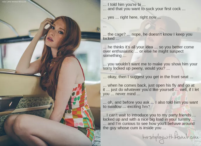 I told him you're bi [forced bi, chastity, cei, femdom]