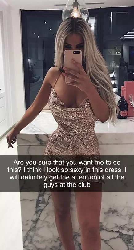 I told my wife about my fantasy of her being picked up by another man at a club. She took some convincing but she is going tonight. What she doesn't know is that made a competition amongst my friends to see who could fuck her tonight