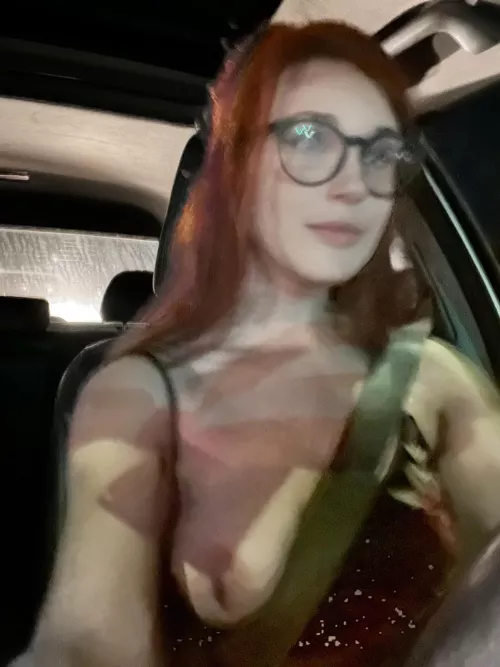 I tried really hard to take a titty pic while driving but I got nervous and it didn’t turn out. Can I can like, a B- for effort?