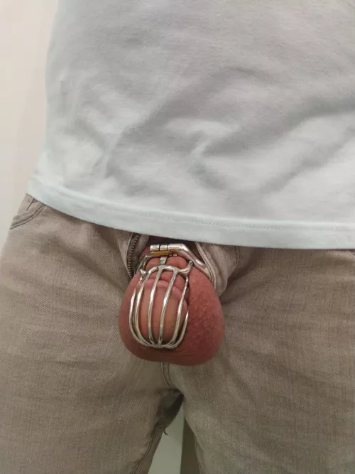 I was given an orgasm via a vibrator while still in my cage this weekend. I'm already feeling full again...