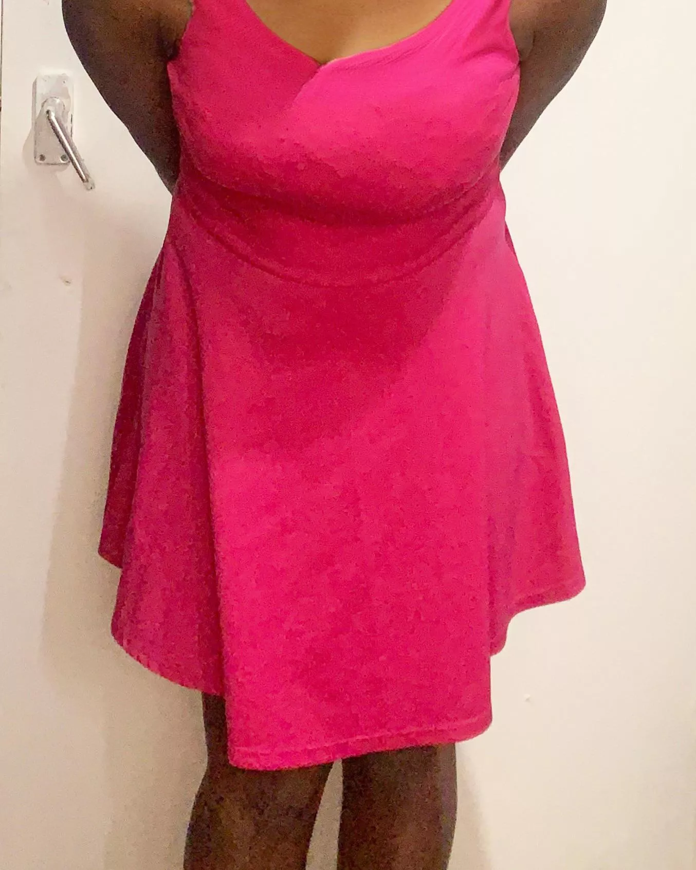 I was home alone so I’d thought I’d wear this dress which is my older sisters old dress