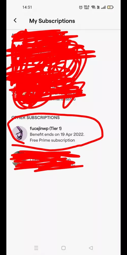 I went to use my prime Sub to find it has already been used so I looked at active subscriptions and I don't recognize the person I've supposedly subbed to, when I search the name on twitch it doesn't come up with anything. 2FA is on so I have no idea 