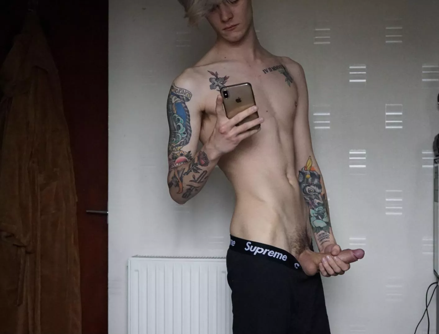 I wish I was on my knees for a group of huge cocks