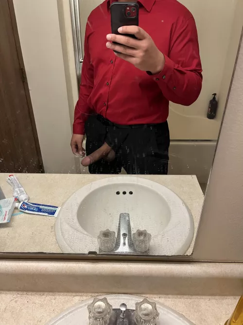 I wonder what my hot coworker would think if she knew I had a big dick