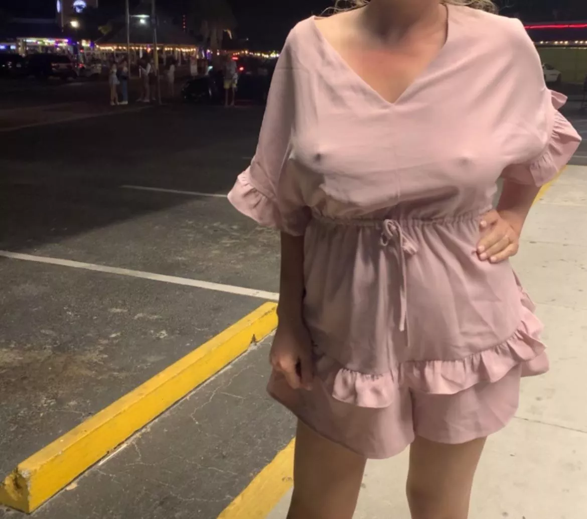 I wore this fun romper out for drinks and dancing last night! So much fun 😉