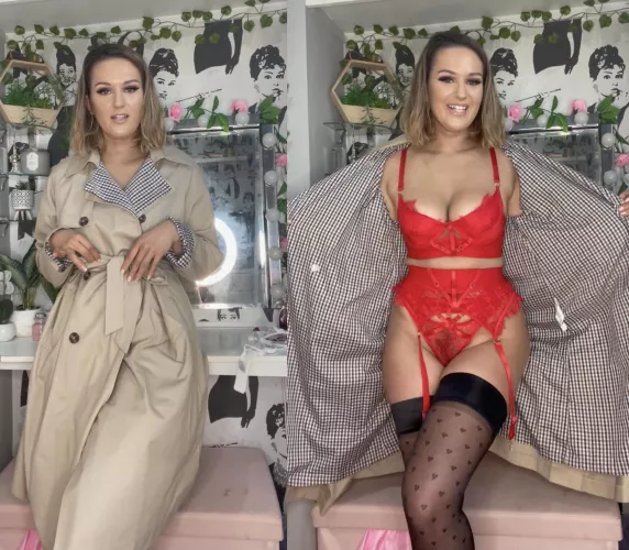 If you were my boyfriend I’d surprise you by turning up to your work only wearing a trench coat and slutty lingerie 😜 [F]