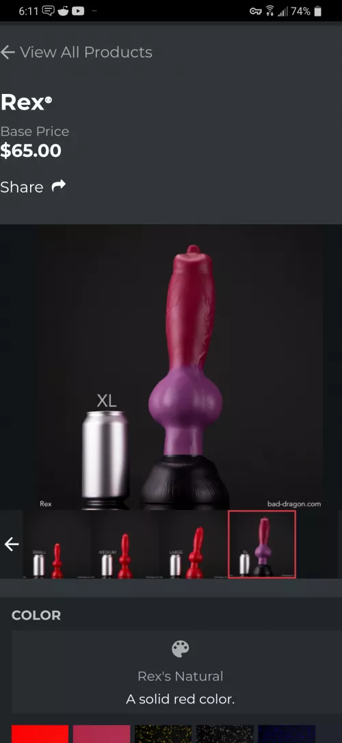 I'm finally about to purchase my first bad dragon and I'm so excited! But before i purchase it, could someone help me find this XL Sex in the wild so I can see if it is the right size?