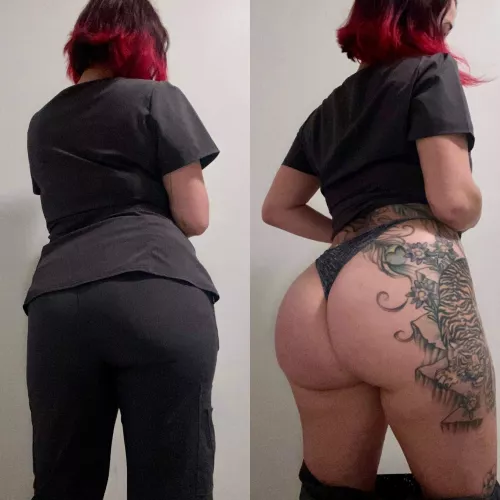 I’m so excited to be back in scrubs again! Did you miss my ass?!