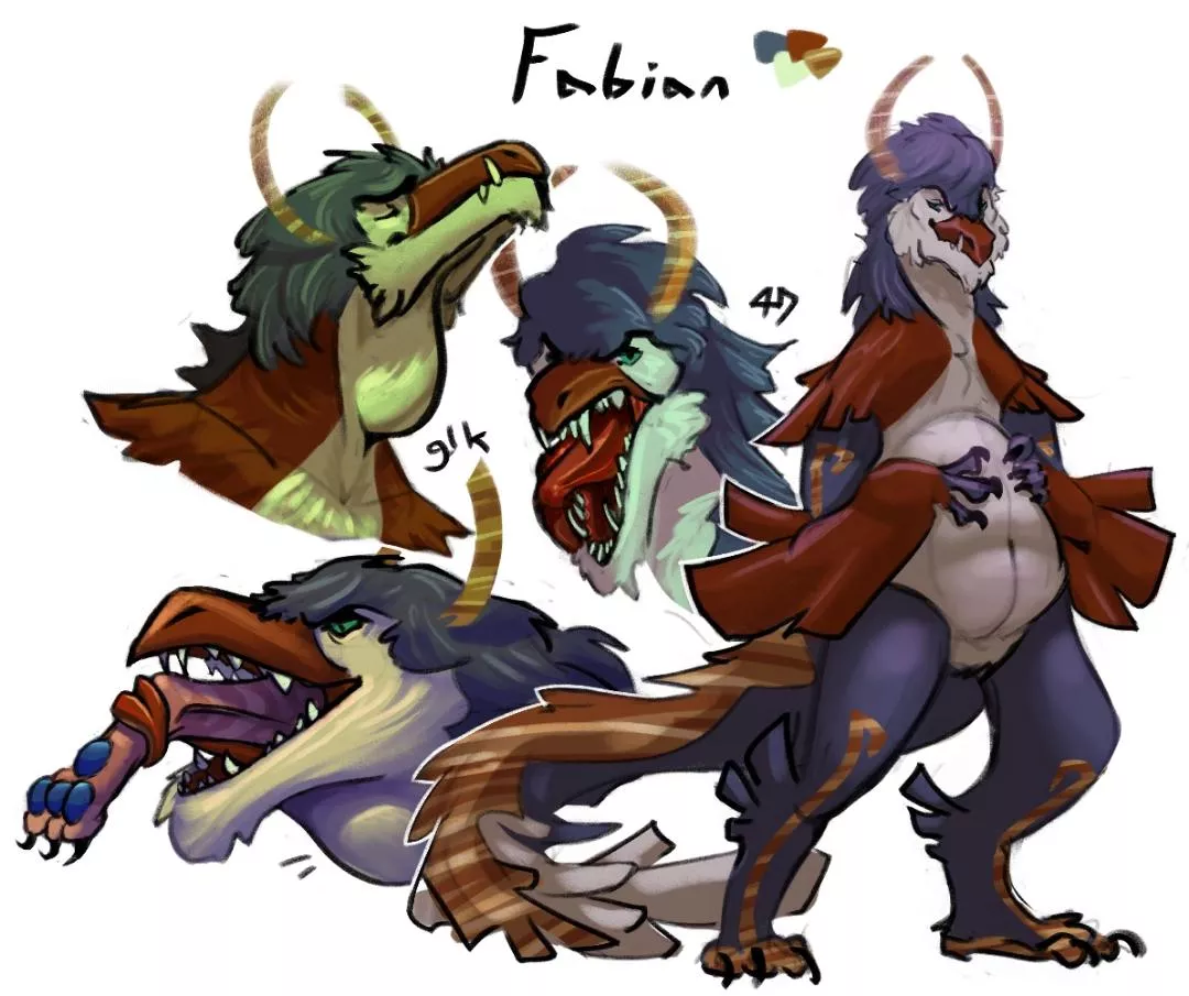 {Image} I finally made a vore-sona for myself to practice for commissions! I love drawing this guy... (Art by me)