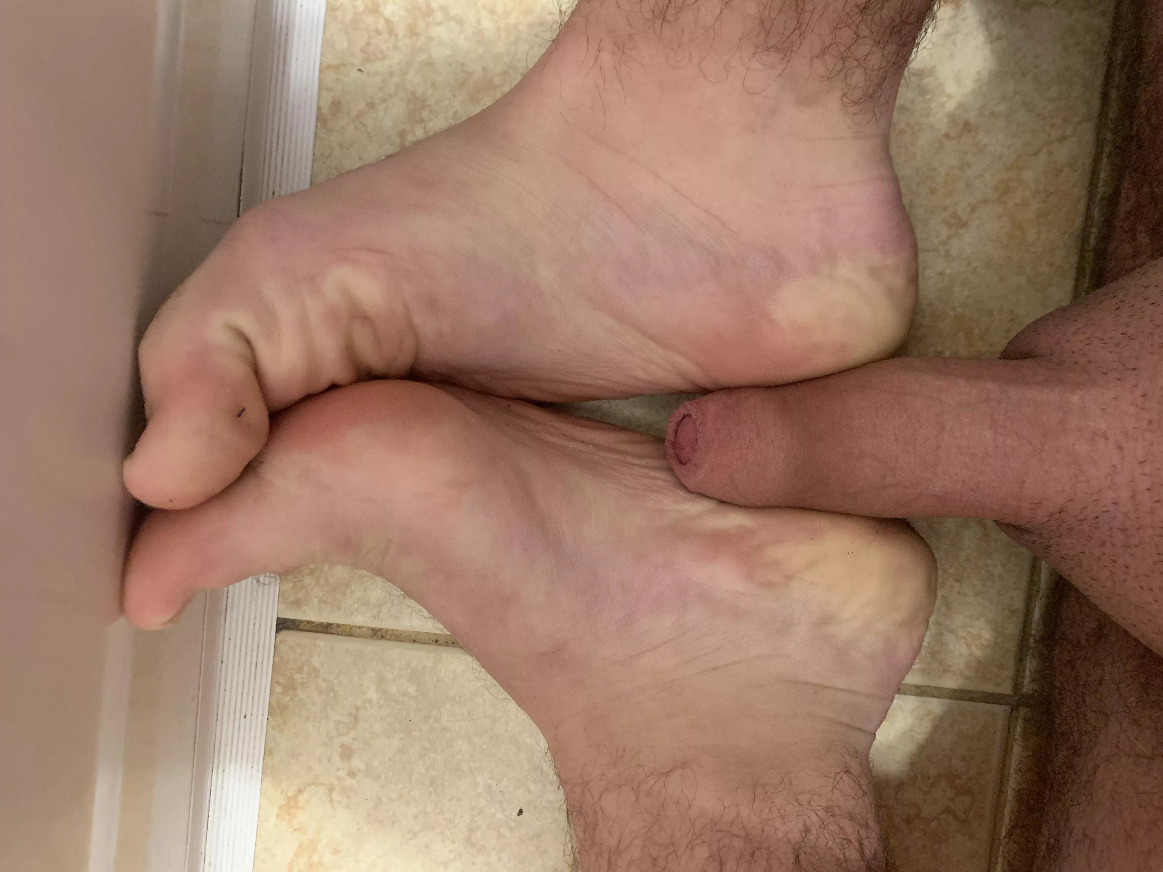 Imagine it’s either your feet getting tucked by my cock or my cock fucking your feet(now hmu and maybe you won’t need to imagine)