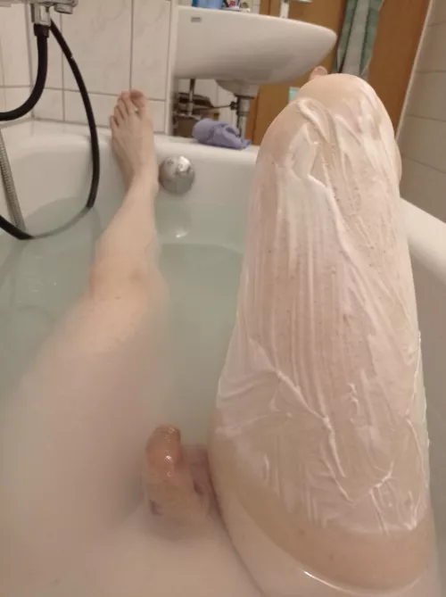 In the middle of shaving anyone who wants to help me? 🥺