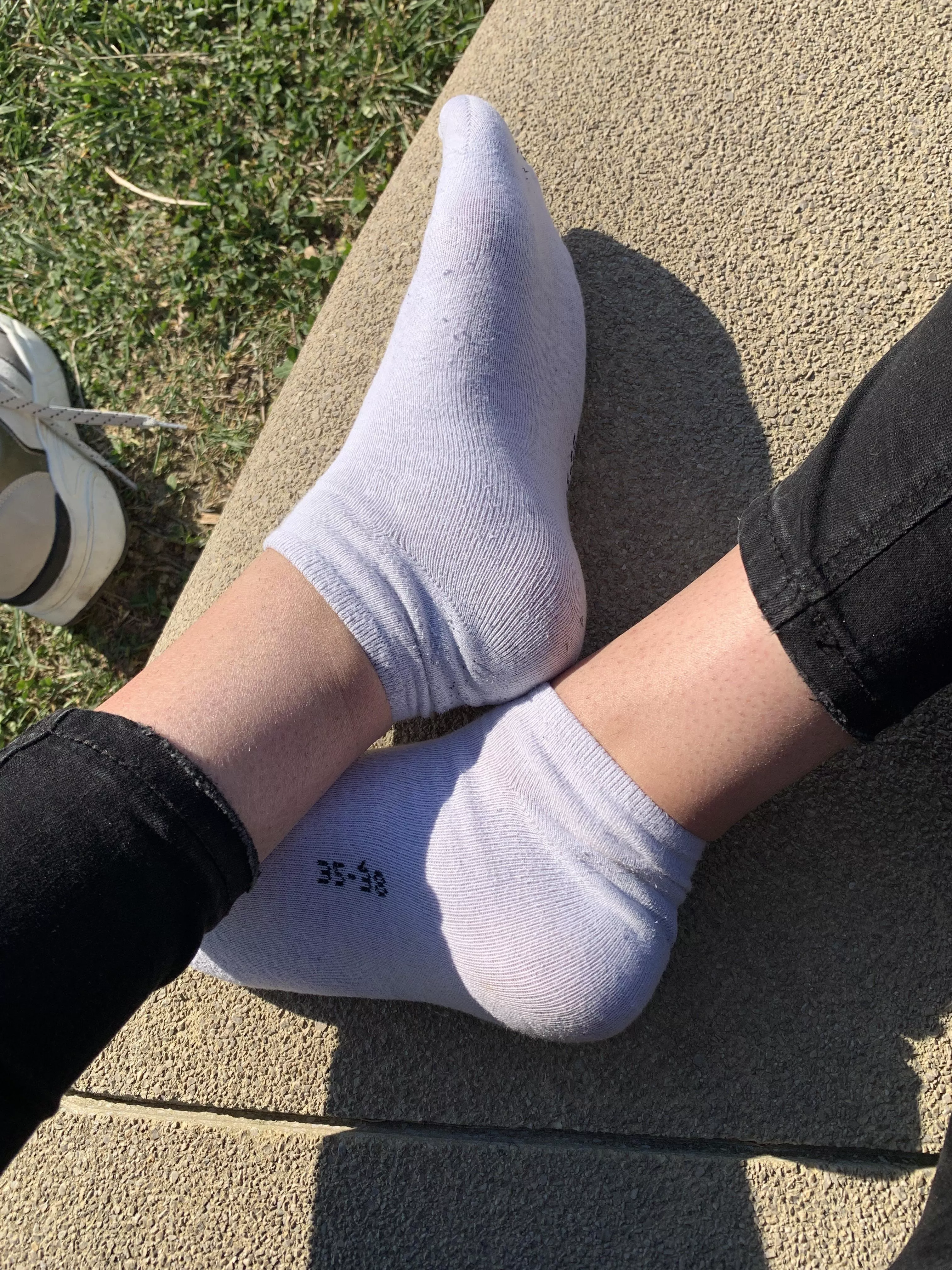 in the sun for the day 😌😌 would you like to help me out of my socks?