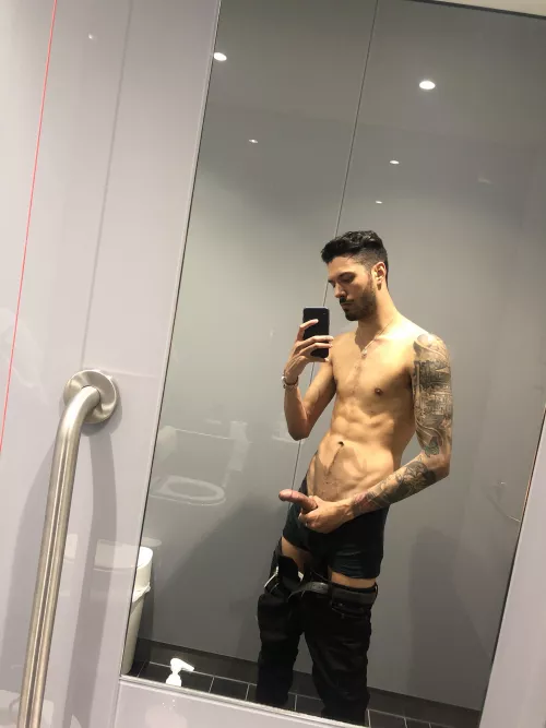 In the toilets at work, let’s hope no one walks in 🤣