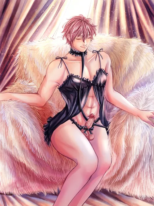 Is there something better than cute boys in even cuter lingerie? No, silly <3 that's a trick question (Art by @PoppyDropplet)